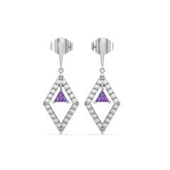 Ultra Violet Glow - Lab Diamond Drop Earrings