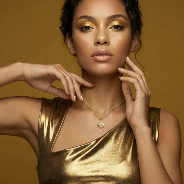 Liquid Gold - Pure Gold Lab Diamond Pendant