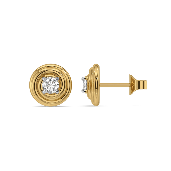 Liquid Gold - Pure Gold Lab Diamond Stud Earrings