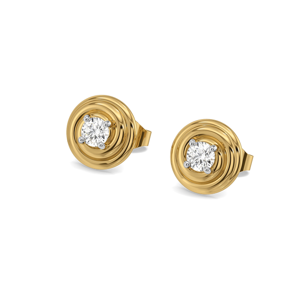 Liquid Gold - Pure Gold Lab Diamond Stud Earrings