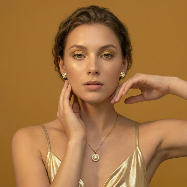 Liquid Gold - Pure Gold Lab Diamond Stud Earrings