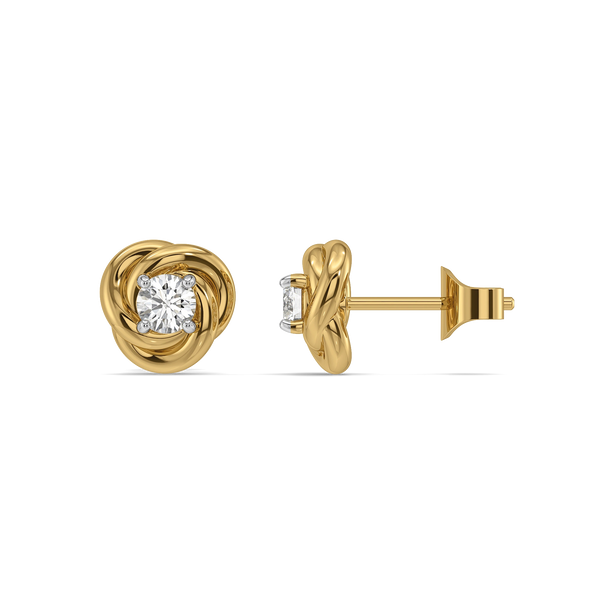 Soft Flow - Pure Gold Lab Diamond Stud Earrings