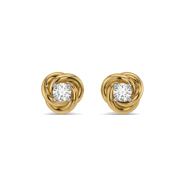Soft Flow - Pure Gold Lab Diamond Stud Earrings