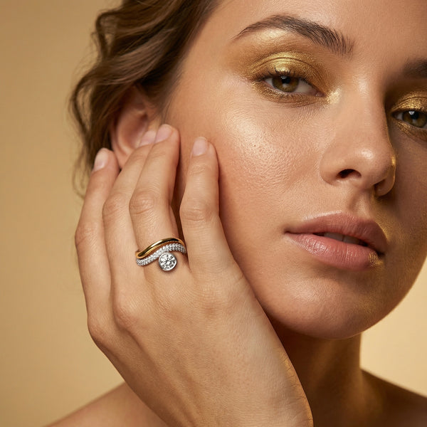 Draped in Gold - Pure Gold Lab Diamond Ring