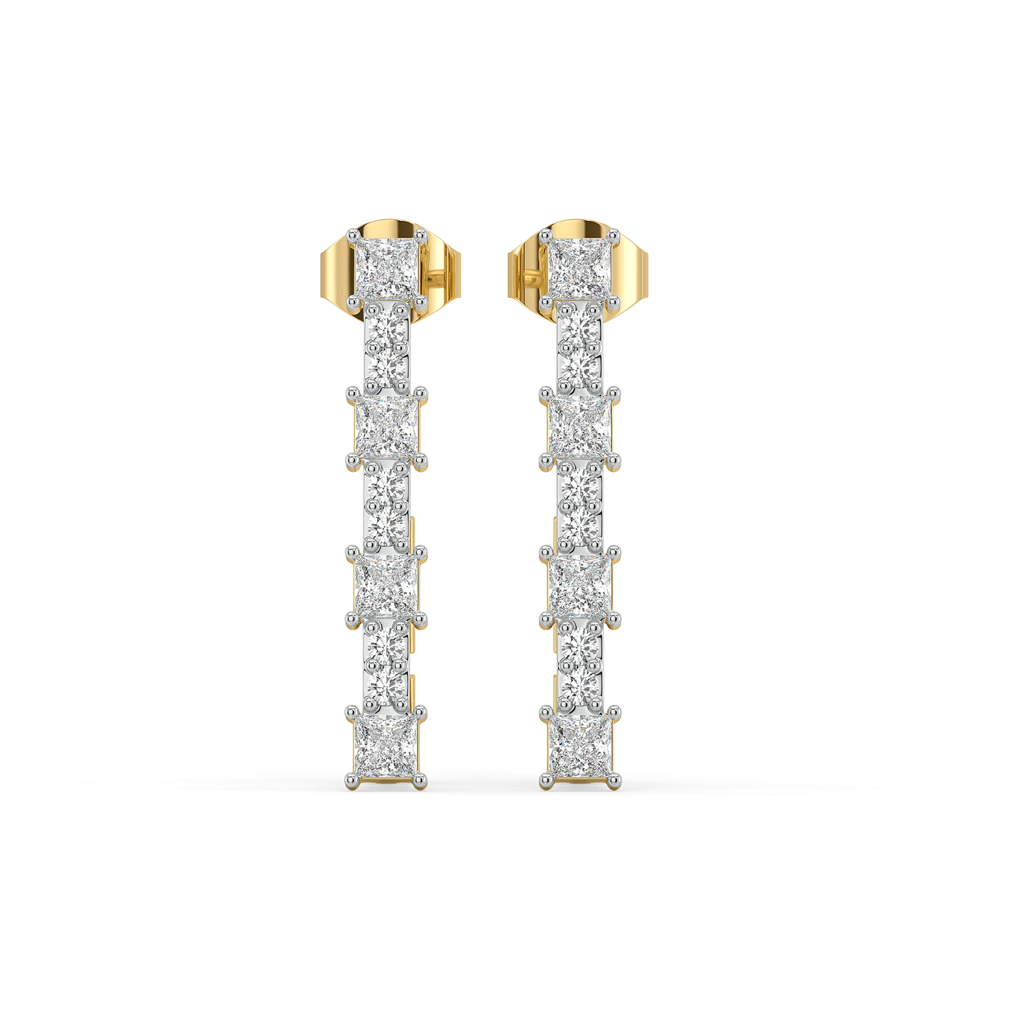 Princess Pathway Hoop - Pure Gold Lab Diamond Earrings