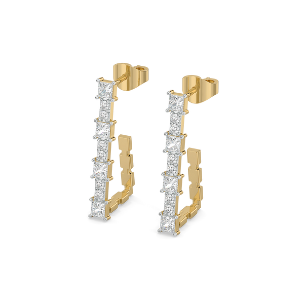 Lukson lab grown diamond princess hoops