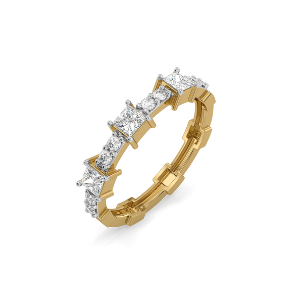 Lukson Princess Pathway Pure Gold Lab Grown Diamond Ring