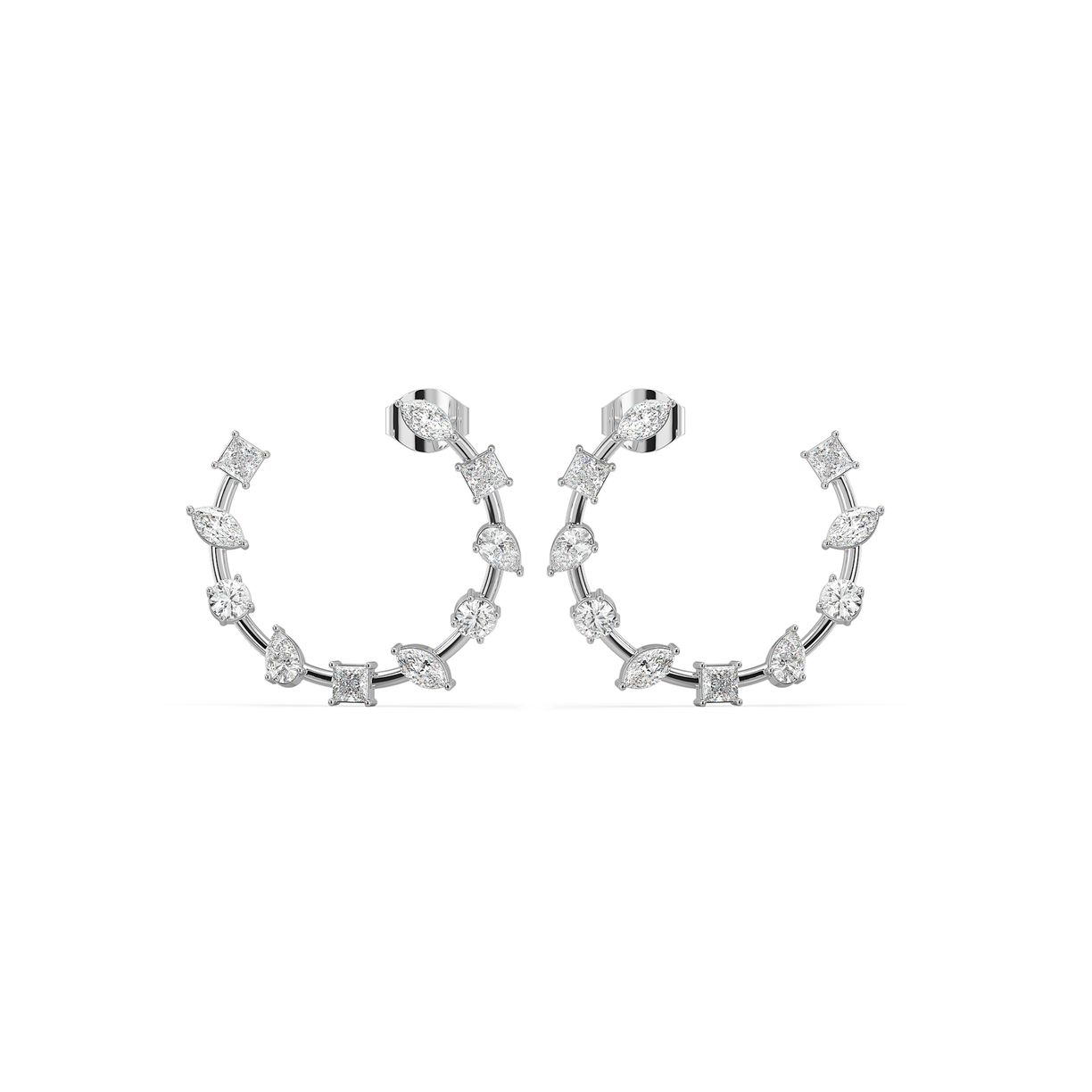 Diamond Cosmos Hoop - Pure Gold Lab Diamond Earrings