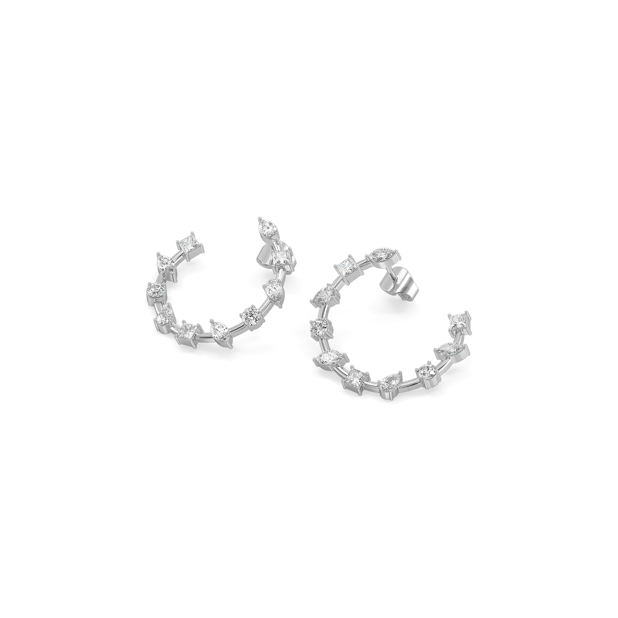 Diamond Cosmos Hoop - Pure Gold Lab Diamond Earrings
