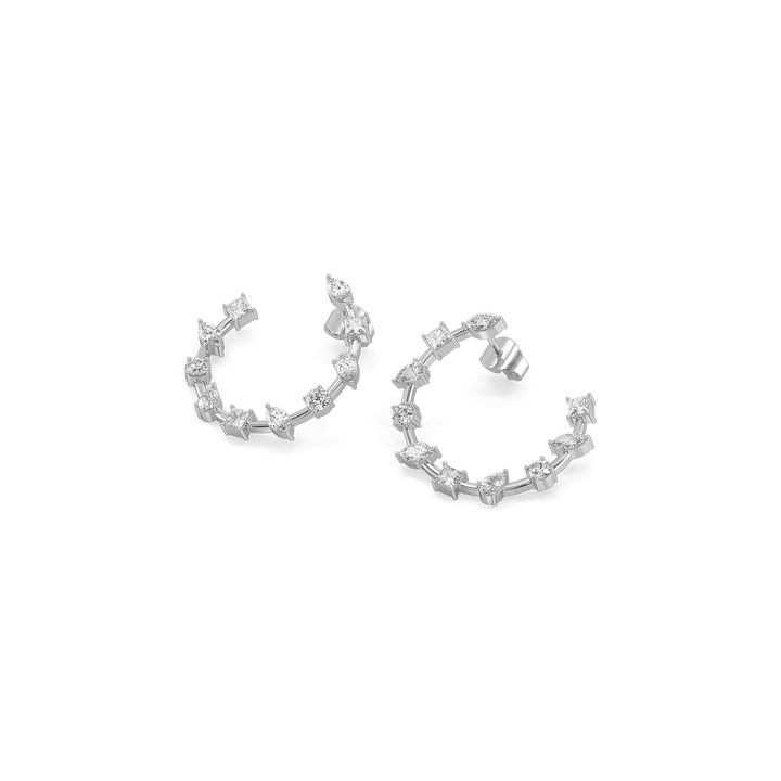 Diamond Cosmos Hoop - Pure Gold Lab Diamond Earrings