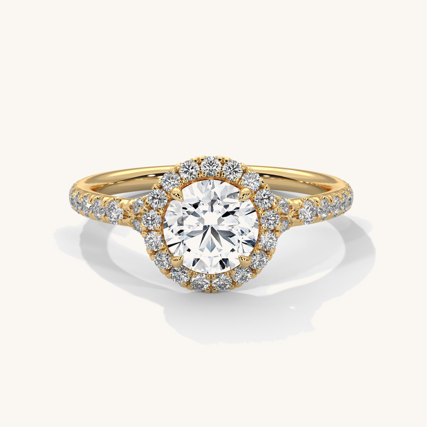 Halo Glow - Pure Gold Lab Diamond Solitaire Ring