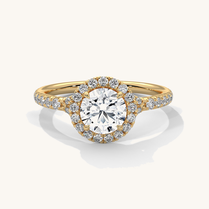 Halo Glow - Pure Gold Lab Diamond Solitaire Ring