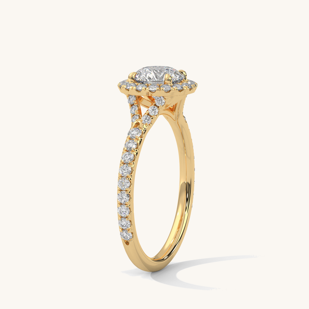 Halo Glow - Pure Gold Lab Diamond Solitaire Ring