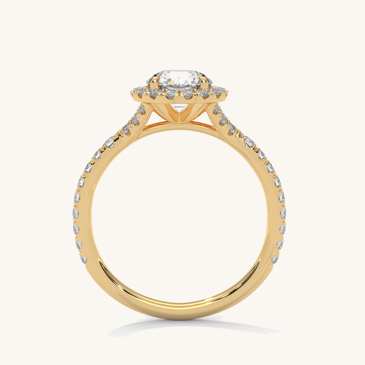 Halo Glow - Pure Gold Lab Diamond Solitaire Ring