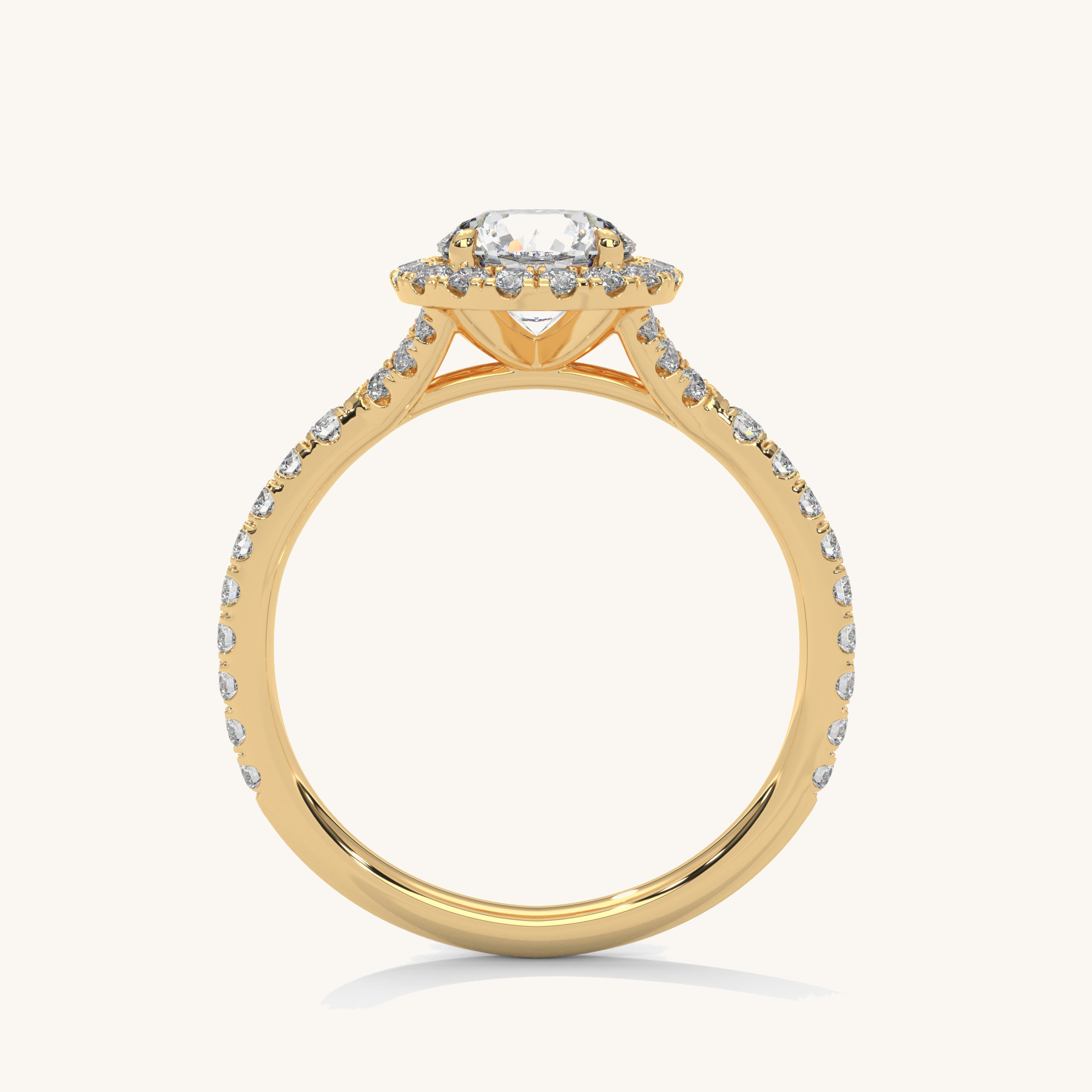 Halo Glow - Pure Gold Lab Diamond Solitaire Ring