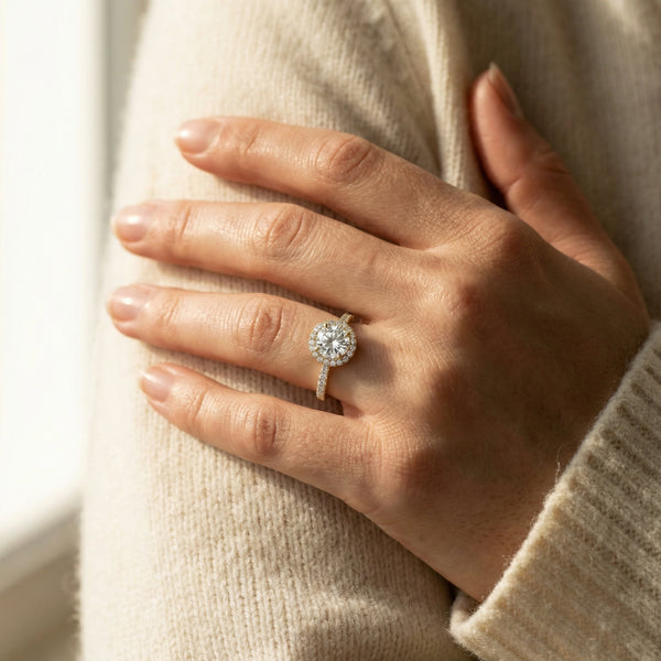 Halo Glow - Pure Gold Lab Diamond Solitaire Ring