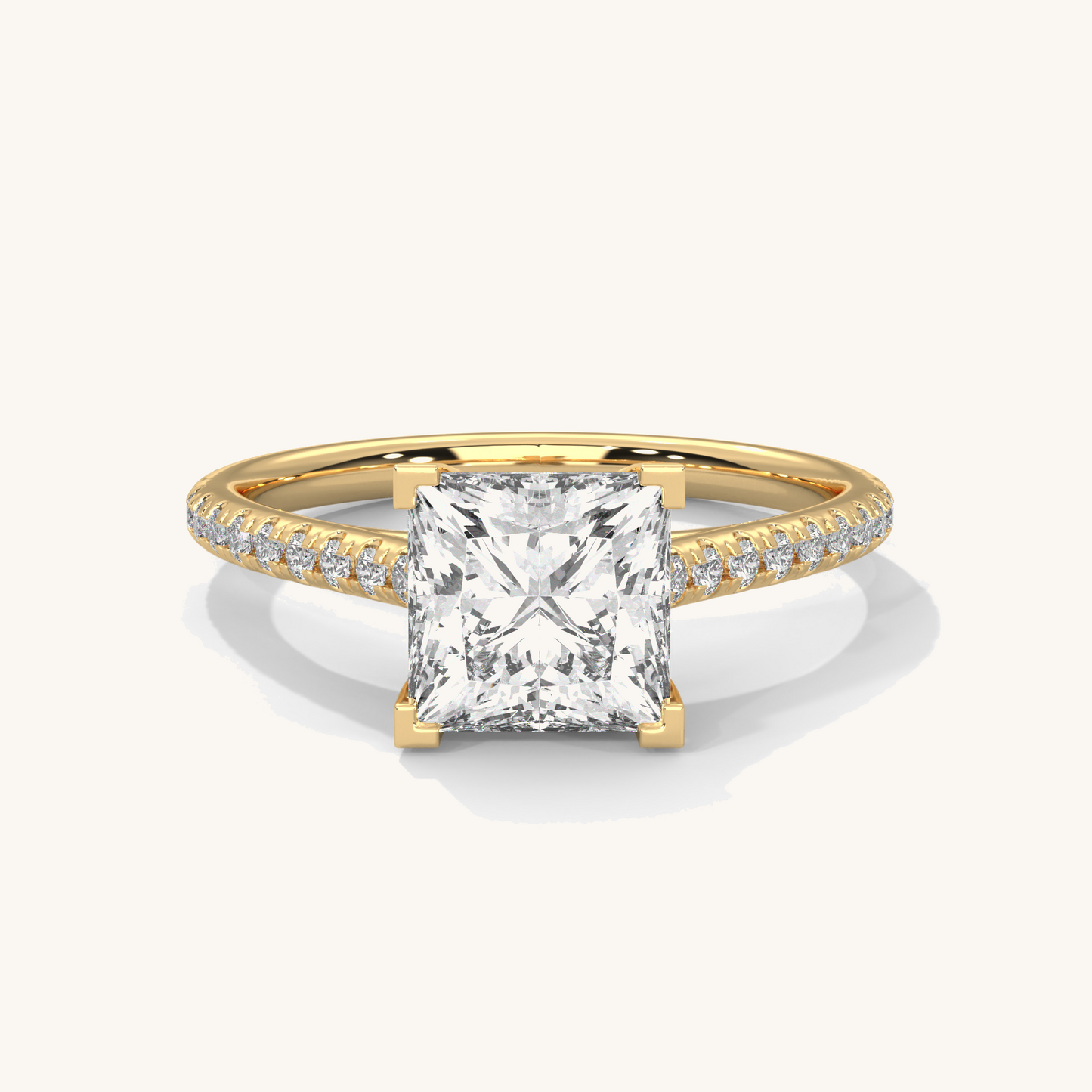 Poised Princess - Pure Gold Lab Diamond Solitaire Ring