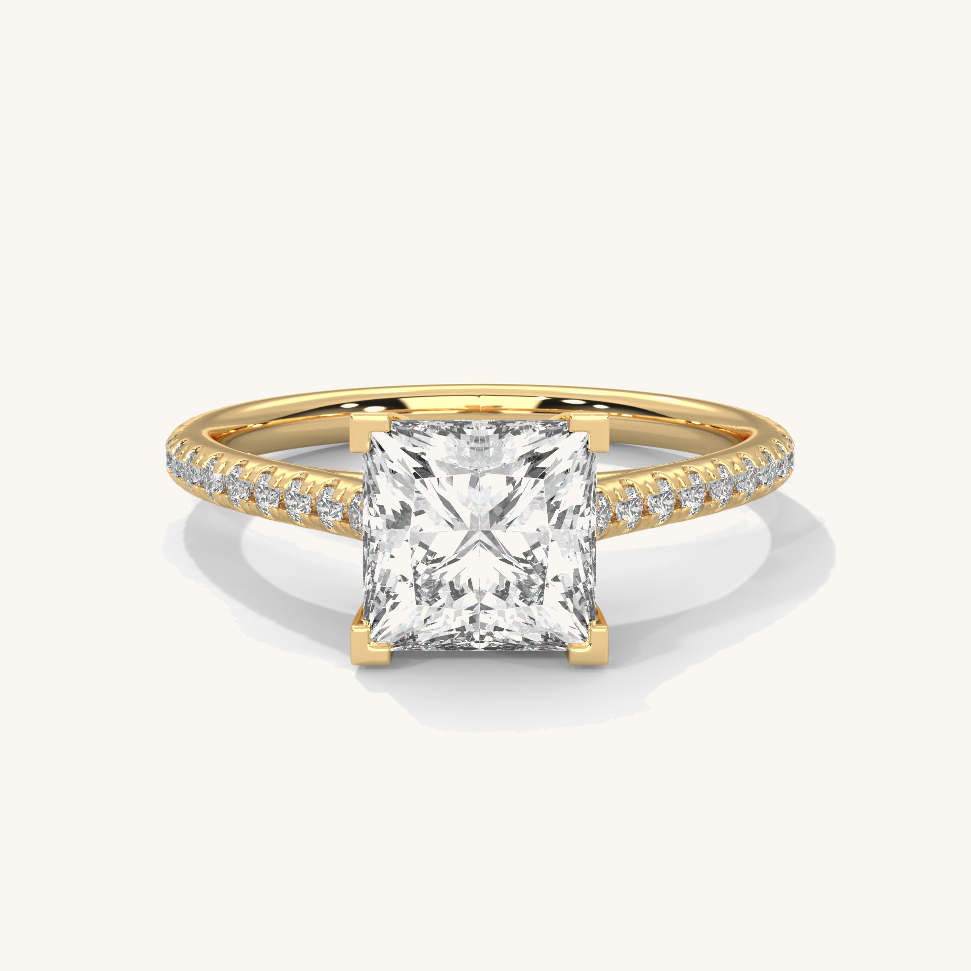 Poised Princess - Pure Gold Lab Diamond Solitaire Ring