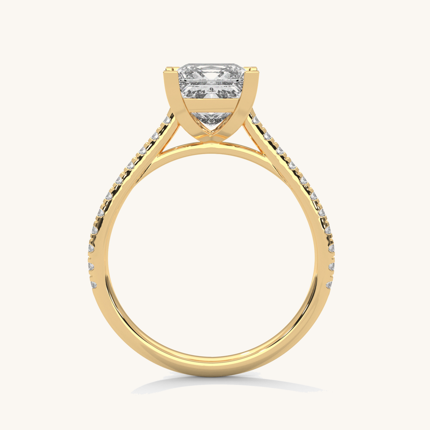 Poised Princess - Pure Gold Lab Diamond Solitaire Ring