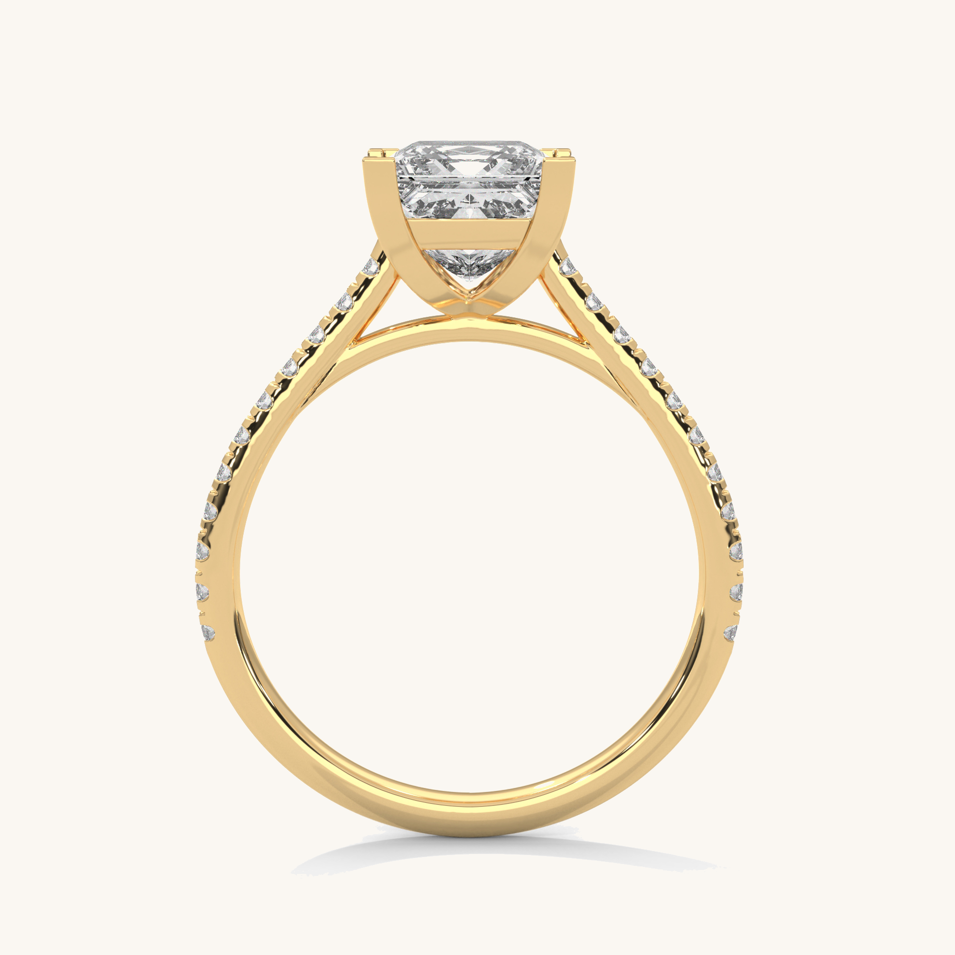 Poised Princess - Pure Gold Lab Diamond Solitaire Ring