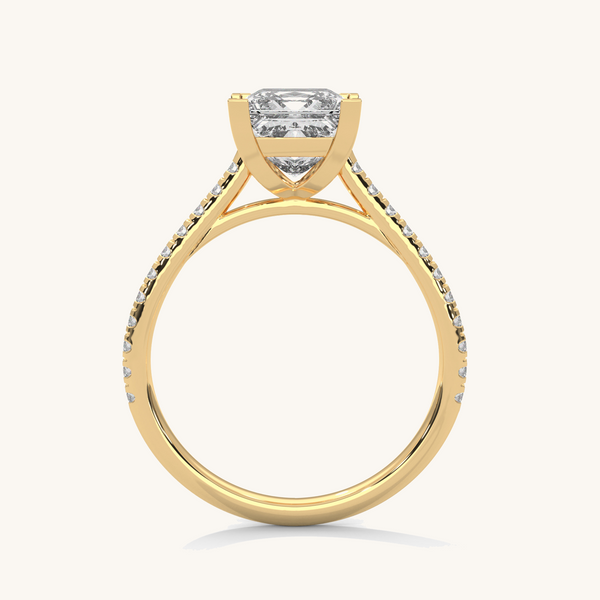 Lukson Poised Princess Gold Lab Grown Diamond Solitaire Ring