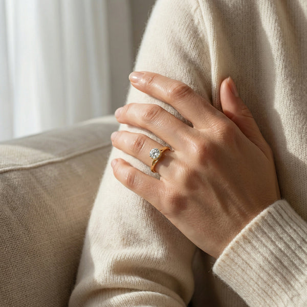 Dew Kissed - Pure Gold Lab Diamond Solitaire Ring