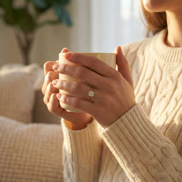 Aurora - Pure Gold Lab Diamond Solitaire Ring