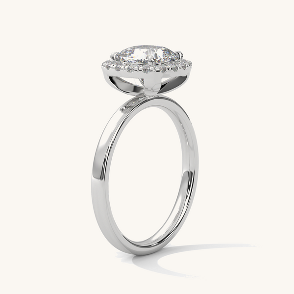 Lukson Cushion Glow Gold Lab Grown Diamond Solitaire Ring in India