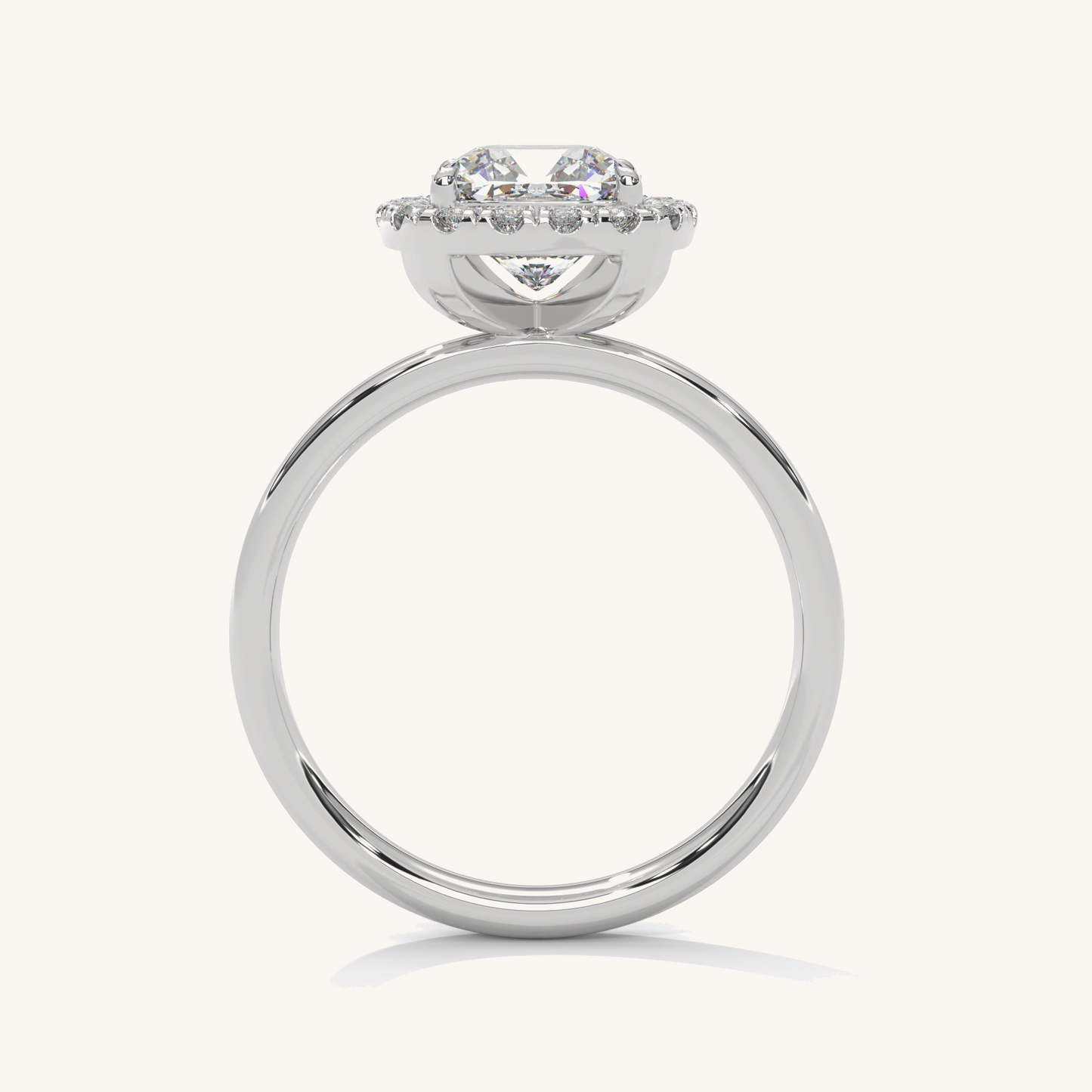 Cushion Glow - Pure Gold Lab Diamond Solitaire Ring
