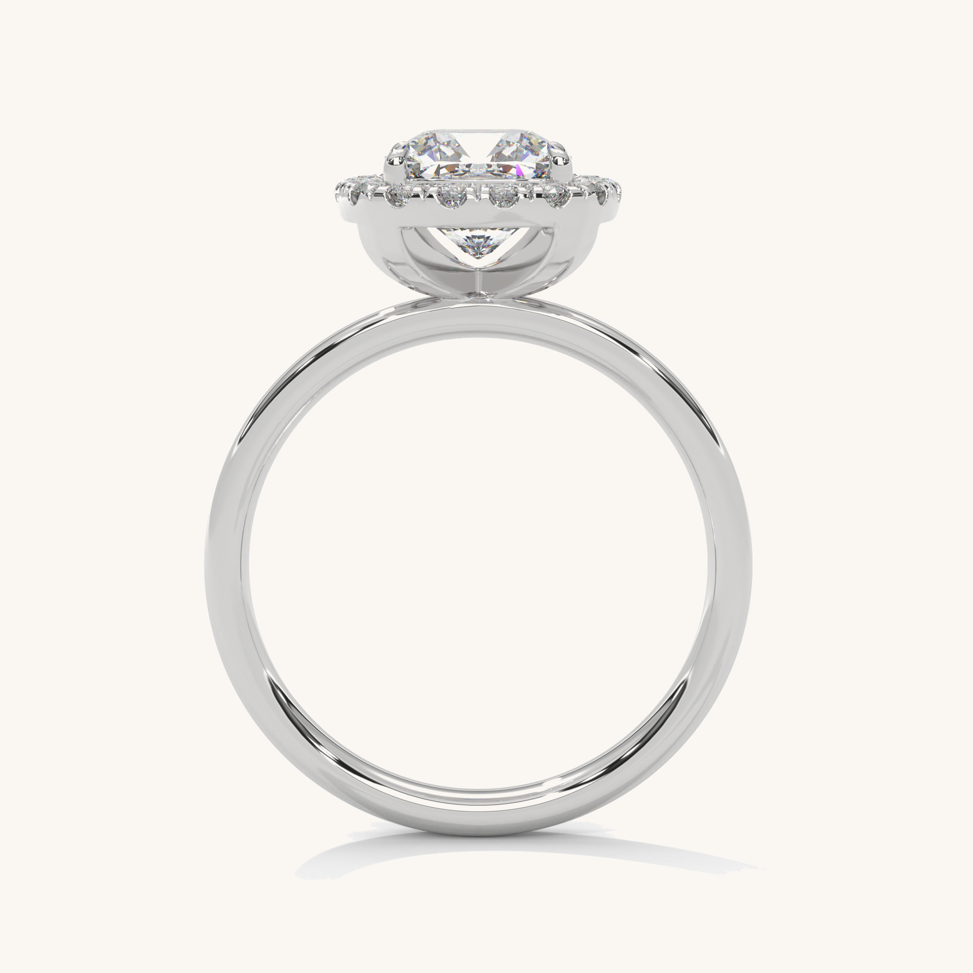 Cushion Glow - Pure Gold Lab Diamond Solitaire Ring