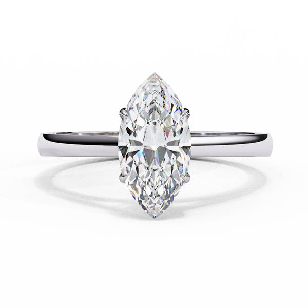 Lukson Frozen Marq Pure Gold Lab Grown Diamond Solitaire Ring