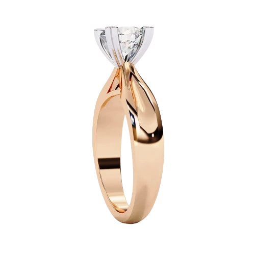 Lukson Rosé Knot Gold Lab Grown Diamond Solitaire Ring in India