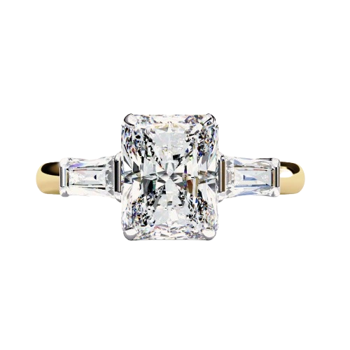 Crescent Radiant - Pure Gold Lab Diamond Solitaire Ring