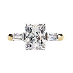 Crescent Radiant - Pure Gold Lab Diamond Solitaire Ring