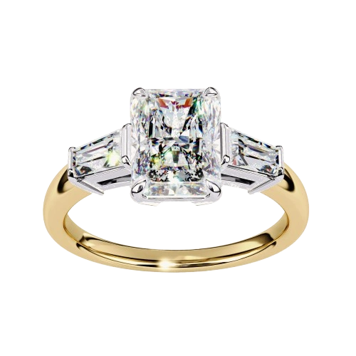 Crescent Radiant - Pure Gold Lab Diamond Solitaire Ring