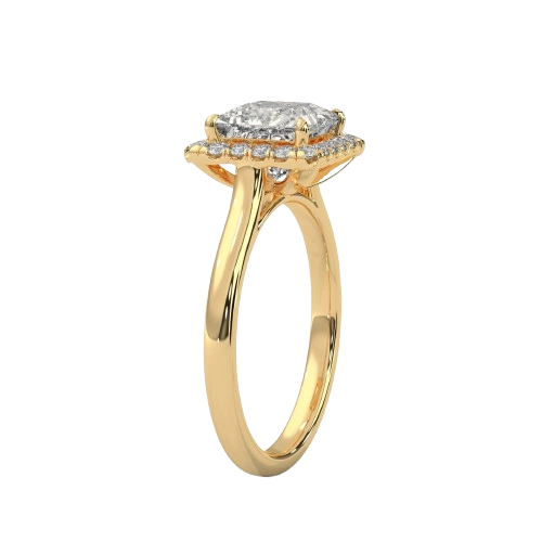 Princess Aura Pure Gold Lab Grown Diamond Solitaire Ring - Lukson 