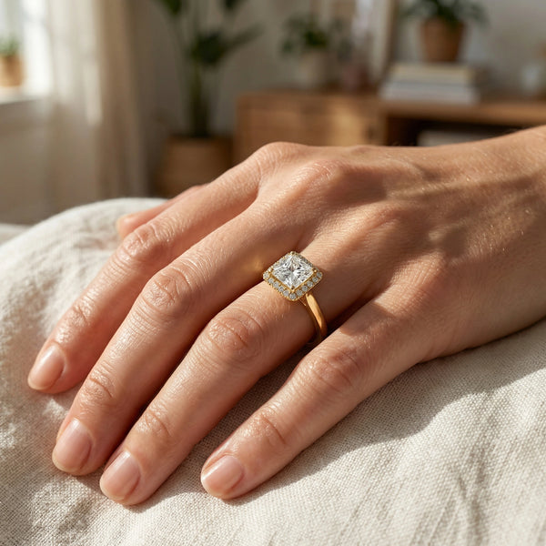 Princess Aura - Pure Gold Lab Diamond Solitaire Ring