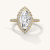 Crowned Marquise - Pure Gold Lab Diamond Solitaire Ring