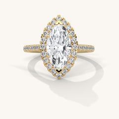 Crowned Marquise - Pure Gold Lab Diamond Solitaire Ring