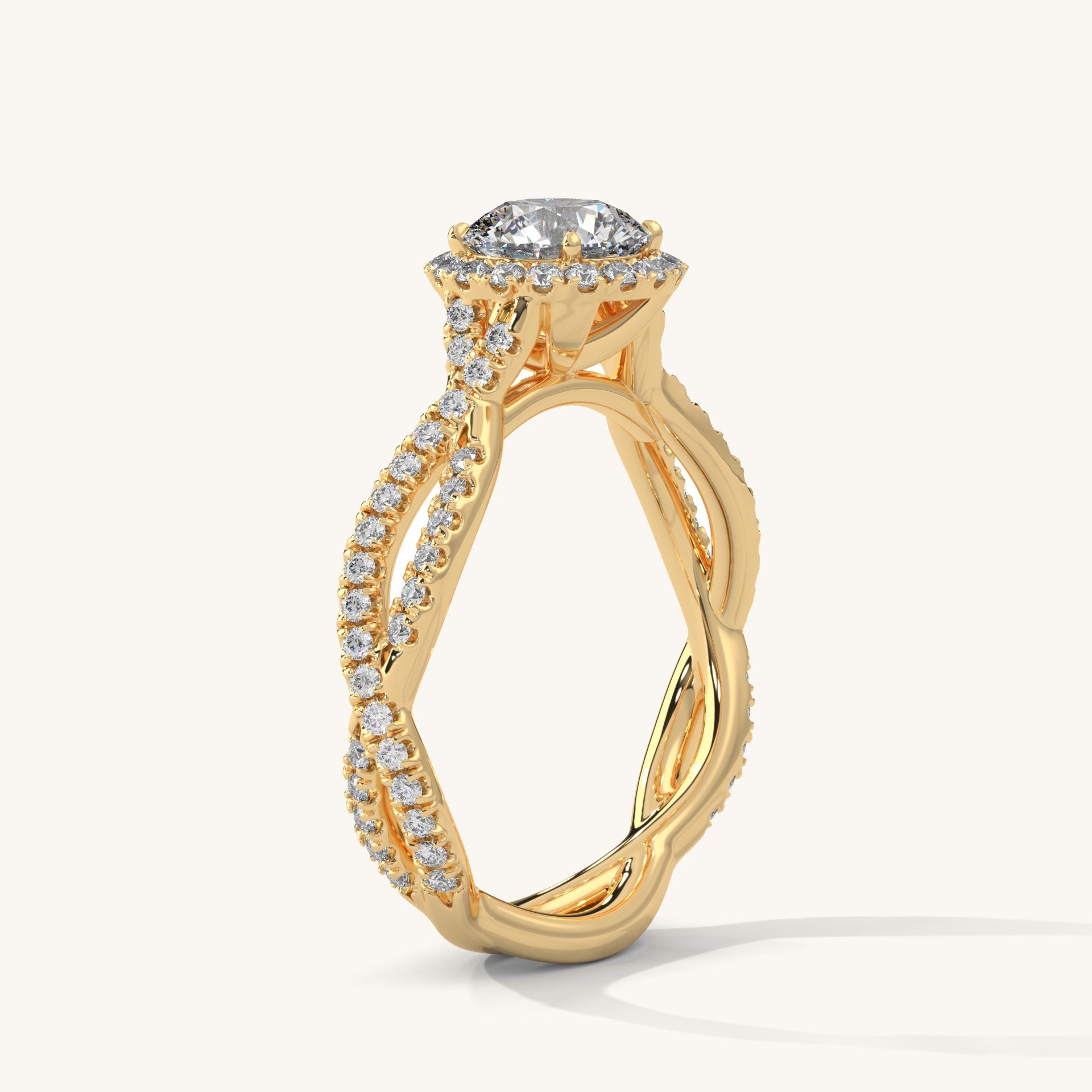Twist & Shine - Pure Gold Lab Diamond Solitaire Ring