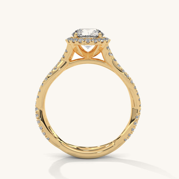 Twist & Shine Pure Gold Lab Grown Diamond Solitaire Ring - Lukson