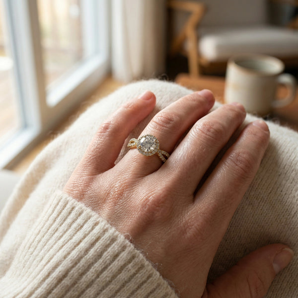 Twist & Shine - Pure Gold Lab Diamond Solitaire Ring