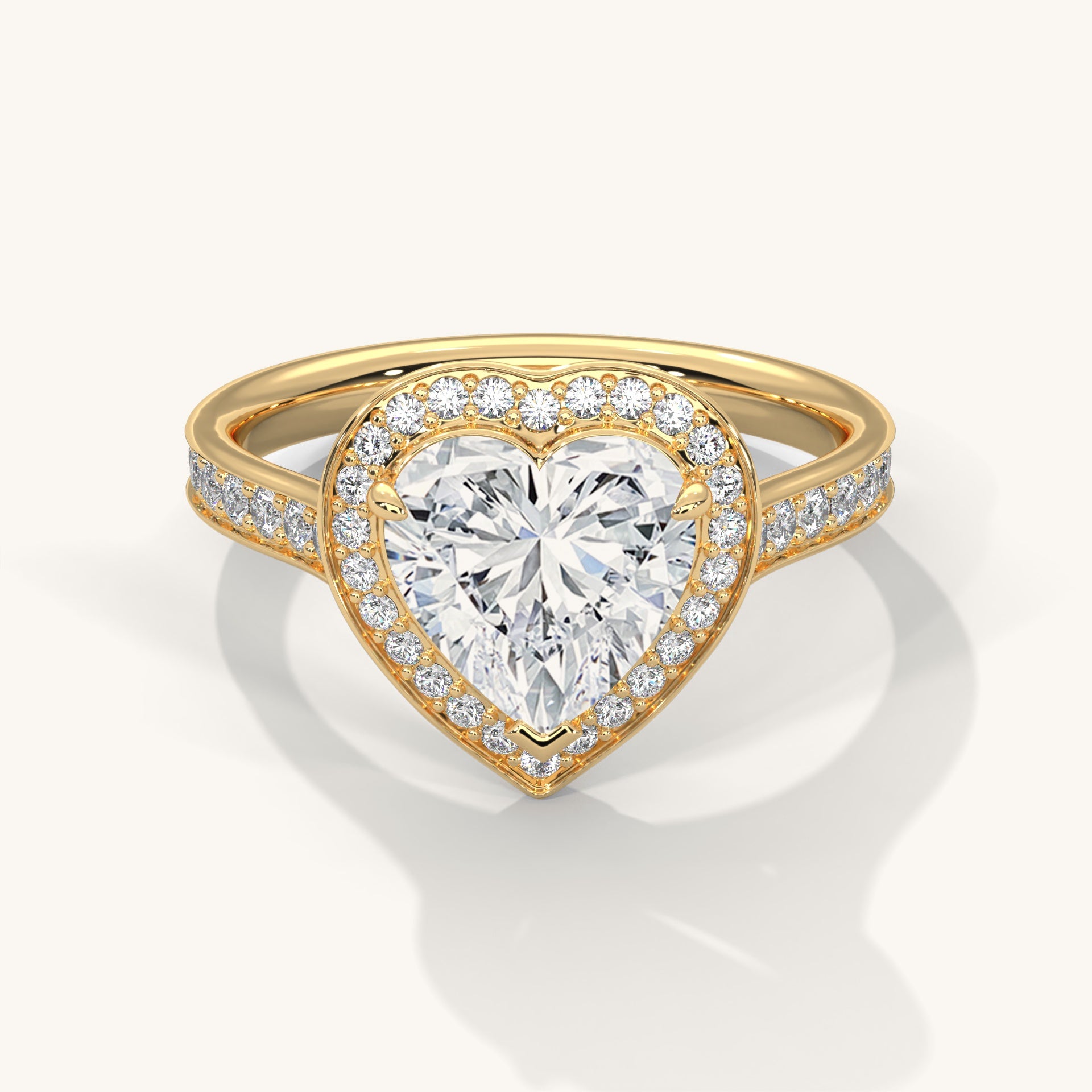 Blushing Heart - Pure Gold Lab Diamond Solitaire Ring