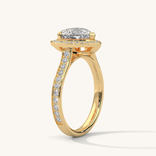 Blushing Heart Pure 14k Gold Lab Grown Diamond Solitaire Ring for Women - Lukson