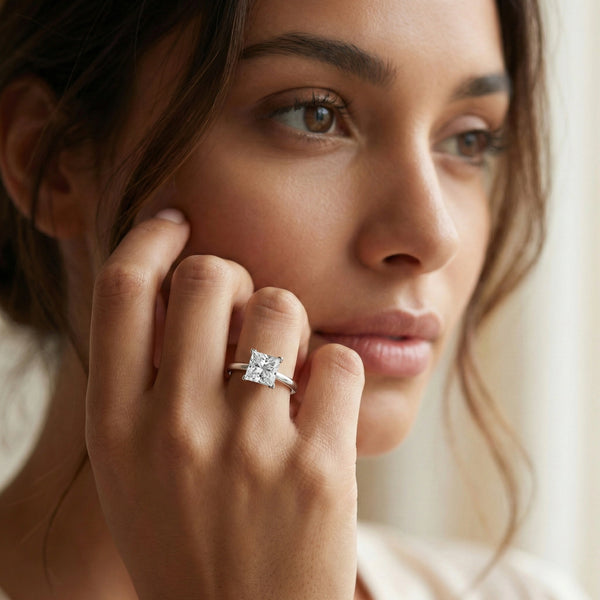 Snow Princess - Pure Gold Lab Diamond Solitaire Ring