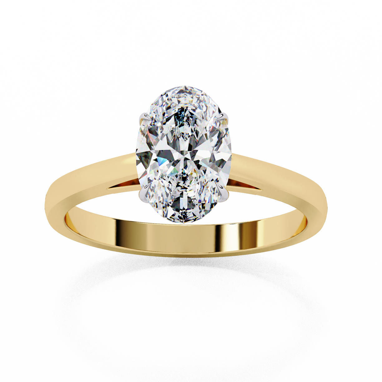 Sunray Oval - Pure Gold Lab Diamond Solitaire Ring