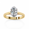 Lukson Sunray Oval Pure Gold Lab Grown Diamond Solitaire Ring