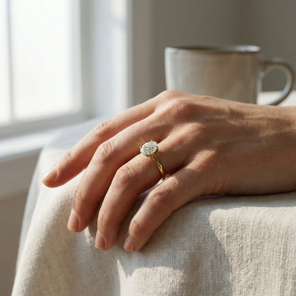 Sunray Oval - Pure Gold Lab Diamond Solitaire Ring