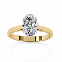 Sunray Oval - Pure Gold Lab Diamond Solitaire Ring