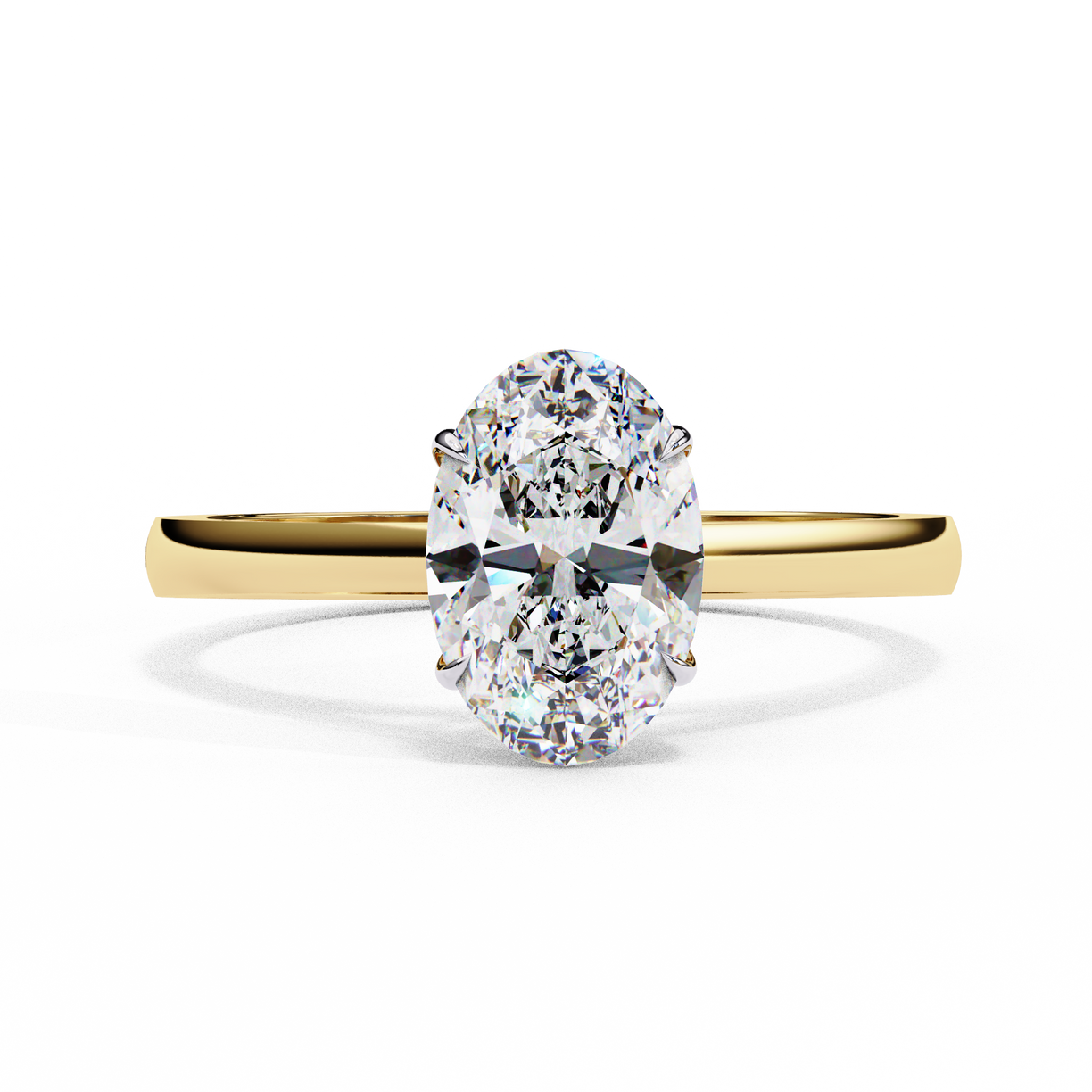 Sunray Oval - Pure Gold Lab Diamond Solitaire Ring
